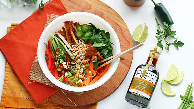 Chipotle Lemongrass Tofu Noodle Salad Bowl