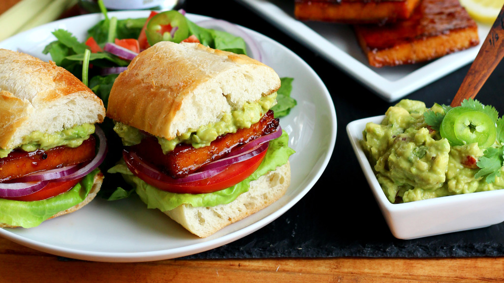 Chipotle Maple Glazed Tofu Burgers