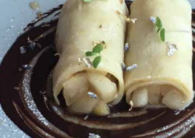 Lavender Chai Maple Crepes with Apple Filling