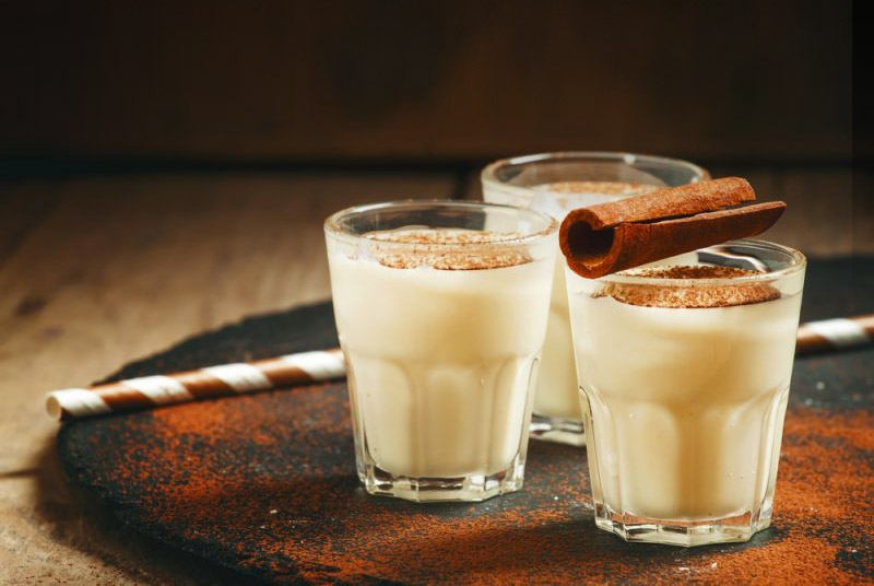 Eggnog with Pure Infused Maple Syrup Cinnamon, Nutmeg and Clove