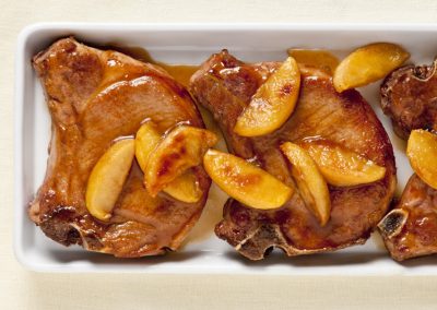 Ginger Maple Glazed Pork Chops with Apples