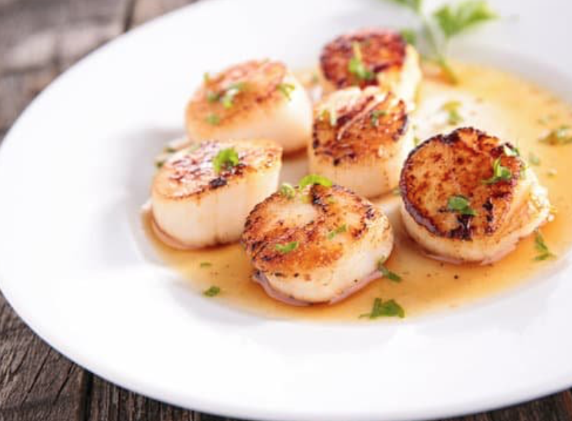 Spicy Maple Glazed Digby Scallops with Risotto