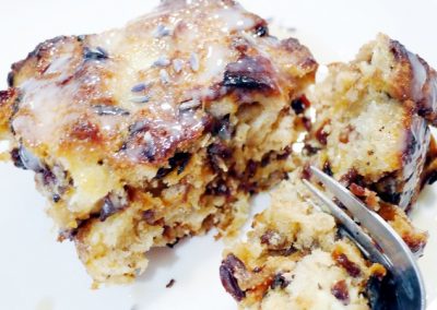 Simple Lavender Bread Pudding