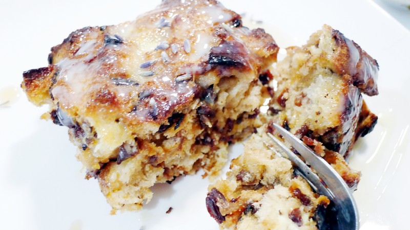 Simple Lavender Bread Pudding