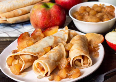 Lavender Chai Maple Crepes with Apple Filling